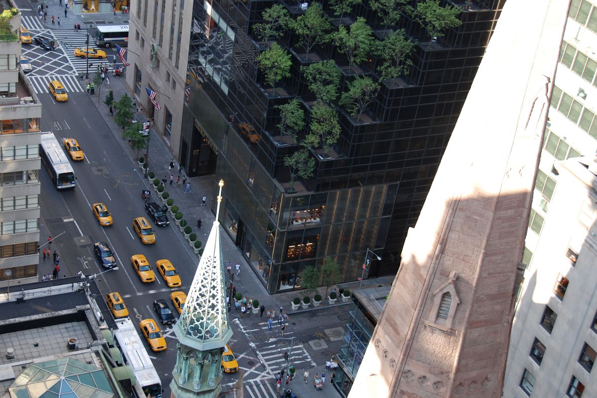 New York City Fifth Avenue 700-8 Looking Down At Fifth Avenue With Trump Tower And Tiffany From The Peninsula Hotel Salon De Ning Rooftop Bar